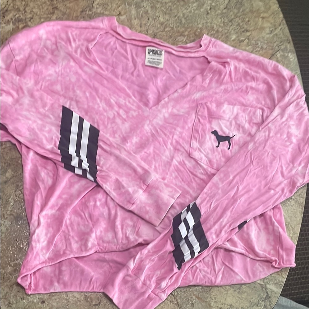 PINK Victoria's Secret Pink Tie-Dye Crop Top